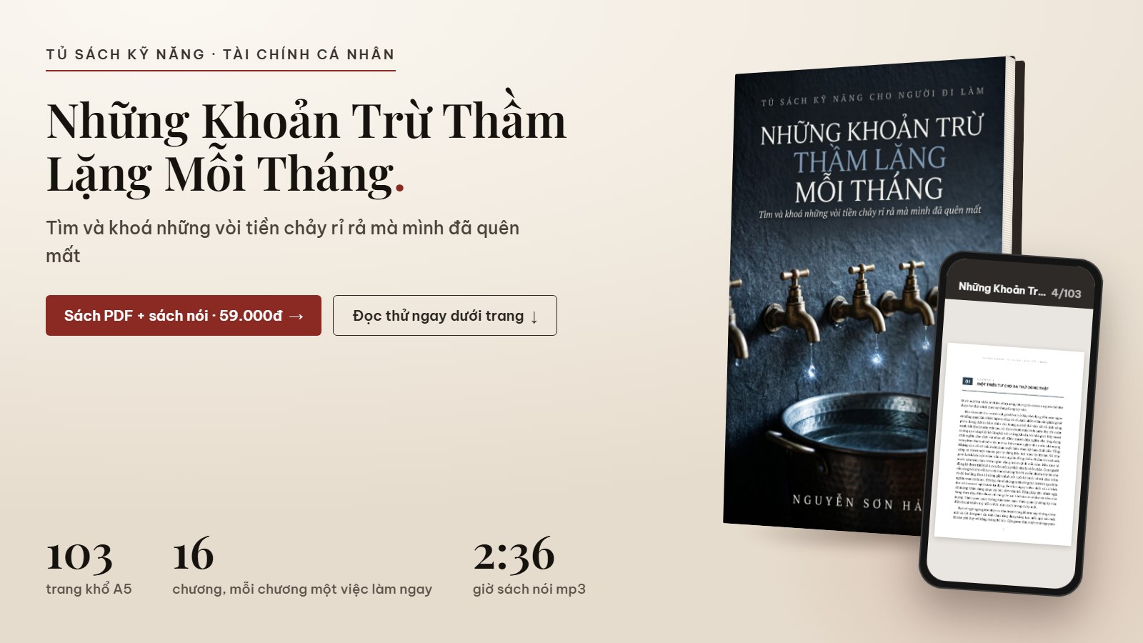 Những Khoản Trừ Thầm Lặng Mỗi Tháng: sách PDF 103 trang và sách nói 16 chương