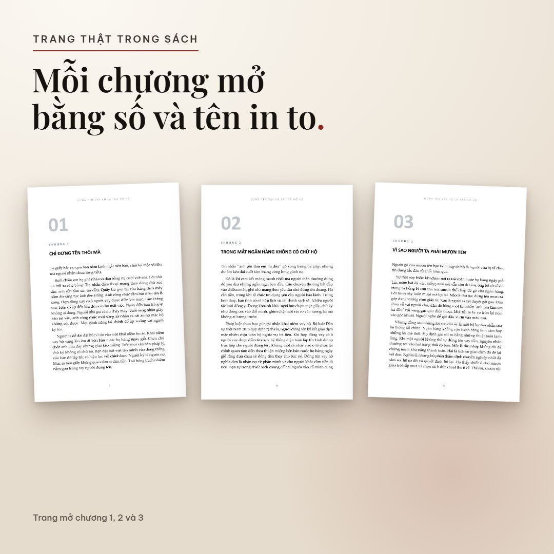 Trang mở chương 1, 2, 3 của Đứng Tên Vay Hộ Là Trả Nợ Hộ