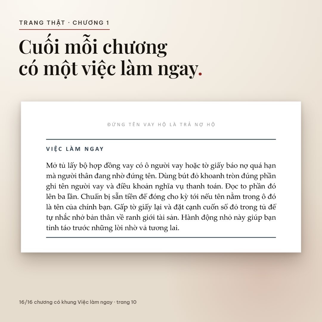 Khung Việc làm ngay ở chương 1