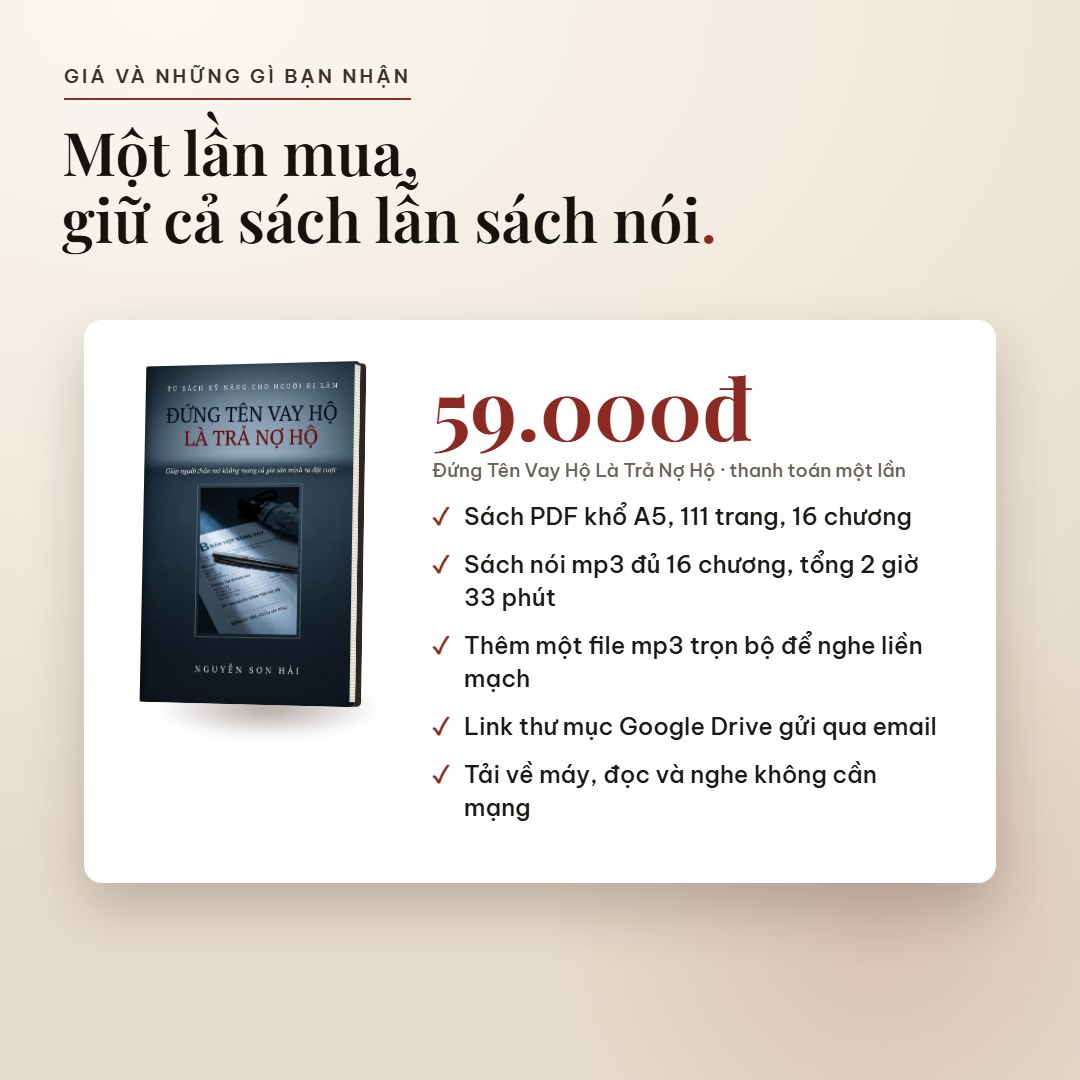 Giá Đứng Tên Vay Hộ Là Trả Nợ Hộ: 59.000đ cho cả PDF và sách nói